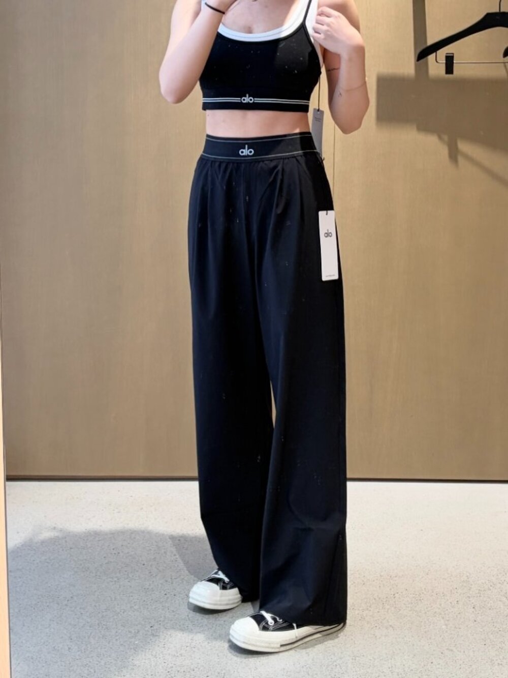NWT ALO Yoga Suit Up Trouser Black 🖤 Regular 30" | Tailored Straight Leg - Picture 7 of 8
